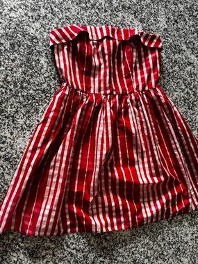 Vineyard Vines Red and White Striped Strapless Women’s Dress